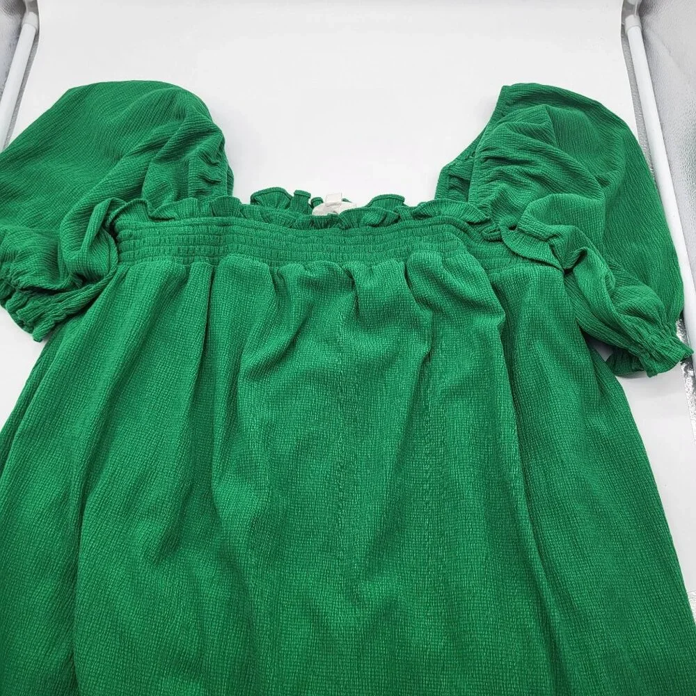 SUGARLIPS Womens LG Kelly Green Miss Sunshine Convertible Sleeve Babydoll Dress - Picture 11 of 12